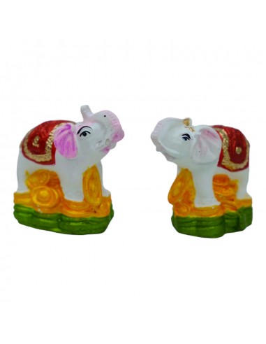 Elephant Pair (White) - 4"